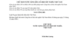 Lệnh công bố Luật Sĩ quan Quân đội nhân dân Việt Nam 02/L-CTN