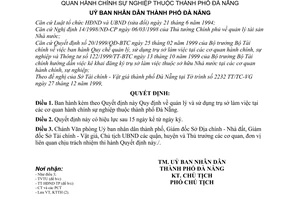Quyết định 01/2000/QĐ-UB quản lý sử dụng trụ sở làm việc tại cơ quan hành chính sự nghiệp thành phố Đà Nẵng