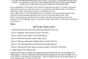 Thông tư 04/2000/TT-BTC quản lý, cấp phát và quyết toán kinh phí Chương trình hành động quốc gia về du lịch và các sự kiện du lịch năm 2000
