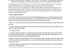 Thông tư 03/2000/TT-BTC hướng dẫn quản lý, sử dụng nguồn thu quảng cáo của ngành truyền hình