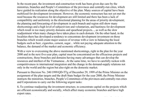 Directive No. 01/2000/CT-TTg of January 12, 2000, on enhancing the management of the development investment plan in the year 2000