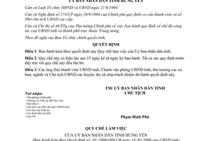 Quyết định 03/2000/QĐ-UB Quy chế làm việc của Uỷ ban nhân dân tỉnh Hưng Yên