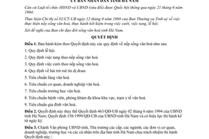 Quyết định 89/2000/QĐ-UB Quy định nếp sống văn hoá