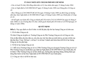 Quyết định 06/2000/QĐ-UB-NC cơ cấu tổ chức chế độ phụ cấp cho công an xã