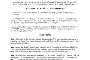 Quyết định 203/QĐ.CT.UBT năm 2000 giá dịch tiếng Việt Nam sang tiếng nước ngoài ngược lại