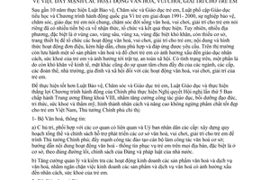 Chỉ thị 03/2000/CT-TTg đẩy mạnh hoạt động văn hoá, vui chơi, giải trí trẻ em