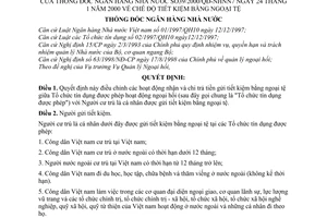 Quyết định 39/2000/QĐ-NHNN7 chế độ tiết kiệm bằng ngoại tệ