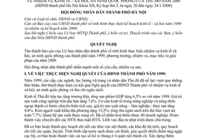 Nghị quyết 03/2000/NQ-HĐ nhiệm vụ kinh tế - xã hội, an ninh quốc phòng của thủ đô năm 2000