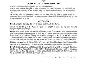 Quyết định 13/2000/QĐ-UB thành lập Hội Cứu trợ Trẻ em tàn tật Thành phố Hà Nội