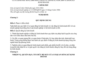 Nghị định 02/2000/NĐ-CP đăng ký kinh doanh