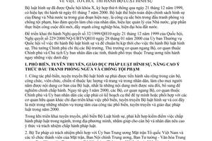 Chỉ thị 04/2000/CT-TTg tổ chức thi hành Bộ luật Hình sự