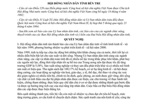 Nghị quyết 09/NQ-HĐND nhiệm vụ phát triển kinh tế xã hội 2000 Bến Tre