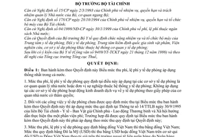 Quyết định 21/2000/QĐ-BTC biểu mức thu phí, lệ phí y tế dự phòng