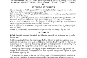 Quyết định 20/2000/QĐ-BTC biểu mức thu phí, lệ phí công tác bảo vệ nguồn lợi thuỷ sản