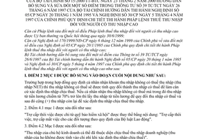 Thông tư 15/2000/TT-BTC thi hành Pháp lệnh Thuế thu nhập  bổ sung Thông tư 39-TC/TCT, hướng dẫn thi hành Nghị định 05/CP,30/CP