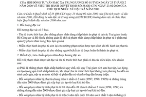 Hướng dẫn 01/2000/TVĐX đặc xá năm 2000 hướng dẫn Quyết định 35/QĐ-CTN