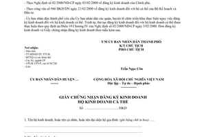 Công văn 618/UB-KT cấp giấy phép đăng ký kinh doanh đối với hộ cá thể