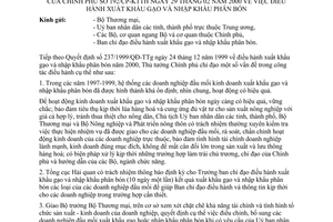 Công văn 192/CP-KTTH xuất khẩu gạo và nhập khẩu phân bón