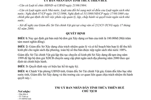 Quyết định 595/QĐ-UB năm 2000 giá bán bộ đơn giá xây dựng cơ bản Thừa Thiên Huế