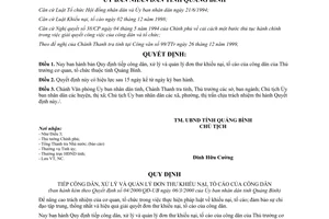 Quyết định 04/2000/QĐ-UB Quy định tiếp công dân xử lý quản lý đơn thư khiếu nại