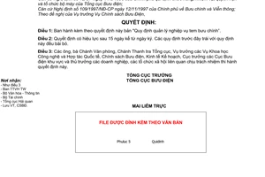 Quyết định 217/2000/QĐ-TCBĐ Quy định quản lý nghiệp vụ tem bưu chính