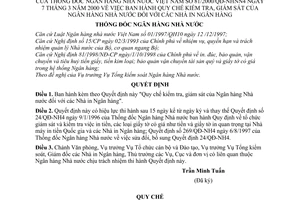 Quyết định 81/2000/QĐ-NHNN14 Quy chế kiểm tra, giám sát Ngân hàng Nhà nước với Nhà in Ngân hàng