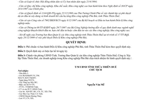 Quyết định 616/2000/QĐ-UB Điều lệ Khu công nghiệp Phú Bài