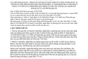 Thông tư liên tịch 01/2000/TTLT-BNG-TCHQ thủ tục hải quan giám sát hải quan lệ phí hải quan hướng dẫn điều 21 Nghị định 16/199/NĐ-CP