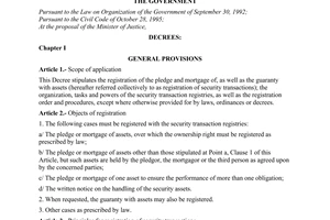 Decree No. 08/2000/ND-CP of March 10, 2000, on registration of security transactions
