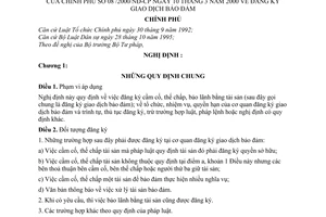 Nghị định 08/2000/NĐ-CP đăng ký giao dịch bảo đảm