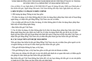 Thông tư 03/2000/TT-NHNN5 bảo hiểm tiền gửi để hướng dẫn thi hành Nghị định 89/1999/NĐ-CP