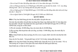 Quyết định 649/QĐ-UB năm 2000 quy định mức giá thu một phần viện phí