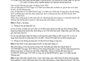 Thông tư 06/2000/TT-BTM quản lý chất lượng dầu nhờn động cơ trong kinh doanh