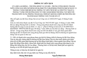 Thông tư liên tịch 06/2000/TTLT-BLĐTBXH-TWĐTNCSHCM giám định thương tật thanh niên xung phong tham gia kháng chiến bị thương bổ sung 16/1999/TTLT