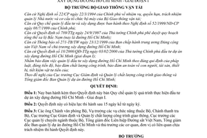 Quyết định 701/2000/QĐ-BGTVT Quy chế quản lý quá trình thực hiện đầu tư dự án xây dựng đường Hồ Chí Minh - Giai đoạn I