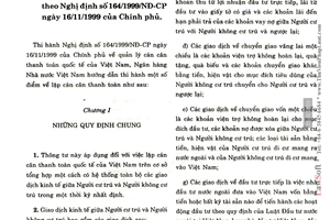 Thông tư 05/2000/TT-NHNN1 hướng dẫn thi hành lập cán cân thanh toán quốc tế của Việt Nam theo Nghị định 164/1999/NĐ-CP