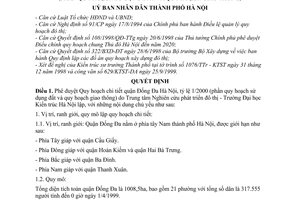 Quyết định 32/2000/QĐ-UB  Quy hoạch chi tiết quận Đống Đa Hà Nội tỷ lệ 1/2000  phần quy hoạch sử dụng đất và quy hoạch giao thông