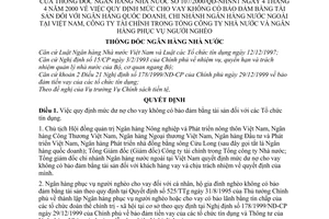 Quyết định 107/2000/QĐ-NHNN1 mức cho vay không có bảo đảm bằng tài sản NH quốc doanh, Chi nhánh NH nước ngoài,công ty tài chính,NH phục vụ người nghèo