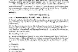 Thông tư 06/2000/TT-NHNN1 bảo đảm tiền vay của các tổ chức tín dụng để hướng dẫn thực hiện Nghị định 178/1999/NĐ-CP