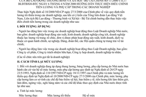Thông tư liên tịch 11/2000/TTLT-BLĐTBXH hướng dẫn điều chỉnh tiền lương phụ cấp trong doanh nghiệp