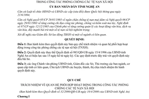 Quyết định 32/2000/QĐ-UB phối hợp phòng chống các tệ nạn xã hội Nghệ An