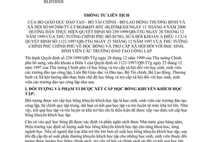 Thông tư liên tịch 09/2000/TTLT-GDĐT-BTC-BLĐTBXH  học bổng trợ cấp xã hội học sinh sinh viên  trường đào tạo công lập hướng dẫn QĐ 329/1999/QĐ-TTg