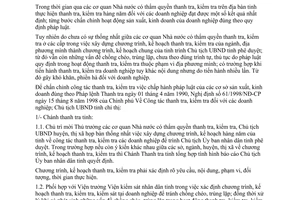 Chỉ thị 07/2000/CT-UBT Công tác thanh tra kiểm tra các doanh nghiệp Vĩnh Long