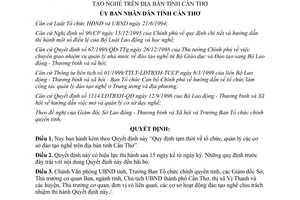 Quyết định 37/2000/QĐ.UB tổ chức quản lý cơ sở đào tạo nghề Cần Thơ