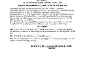 Quyết định 546/2000/QĐ-BKHCNMT bãi bỏ văn bản pháp luật