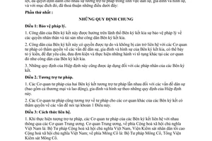 Hiệp định tương trợ tư pháp dân sự gia đình hình sự giữa Việt Nam Mông Cổ 39/LPQT