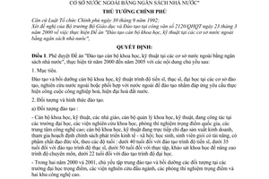 Quyết định 322/2000/QĐ-TTg  Đề án Đào tạo cán bộ khoa học, kỹ thuật tại nước ngoài bằng ngân sách nhà nước