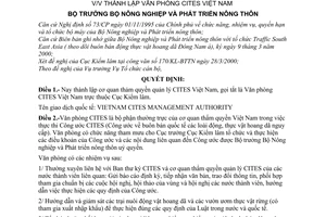 Quyết định 43/2000/QĐ-BNN-TCCB thành lập Văn phòng CITES Việt Nam