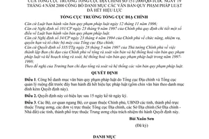 Quyết định 151/2000/QĐ-TCĐC công bố danh mục văn bản pháp luật hết hiệu lực