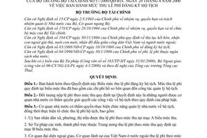 Quyết định  57/2000/QĐ-BTC mức thu lệ phí đăng ký hộ tịch